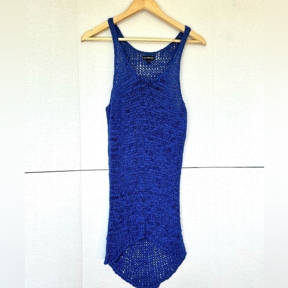 EXPRESS loose knit top / dress blue size M - Picture 7 of 7